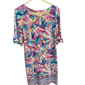 Pappagallo Pink and Blue Floral Dress size small